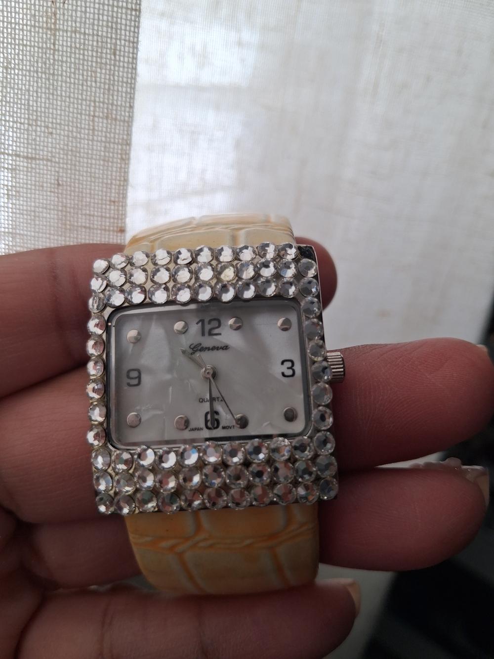Geneva Yellow Crystal Accent Women's Watch